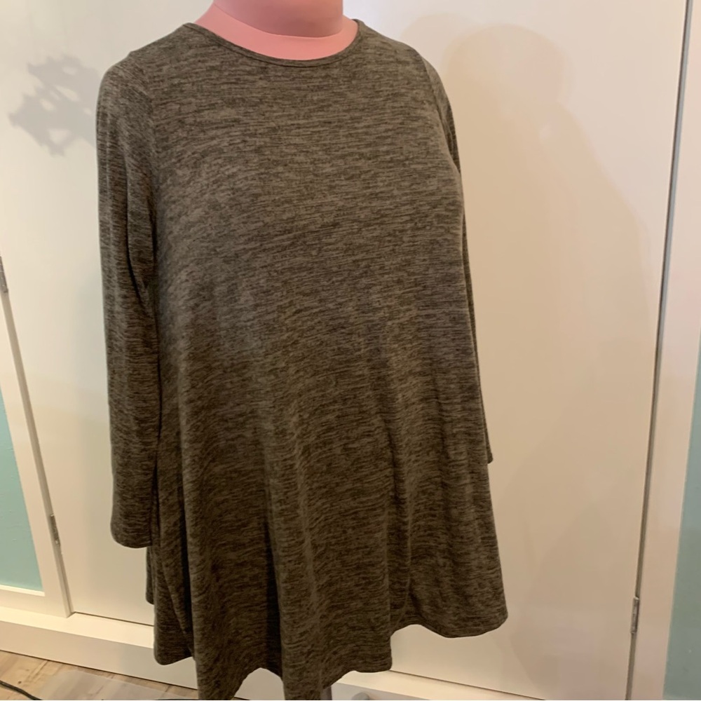 Brown heathered sweater tunic plus 3x